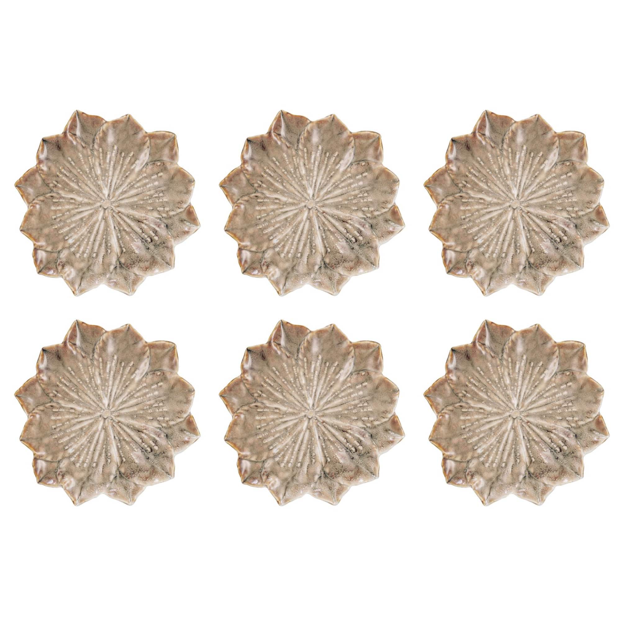 Hello Honey® 10" Multicolor Glaze Stoneware Flower Plate, 6ct.